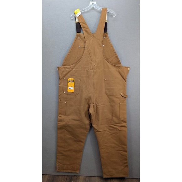 Carhartt Firm Duck Insulated Bib Overalls Brown 2XL Tall Loose Fit OR4393-M NWT - Picture 5 of 12